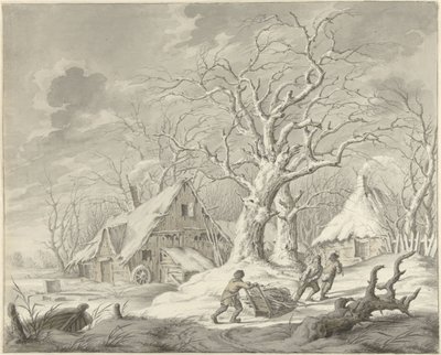 Winterlandschap door Johannes Jelgerhuis