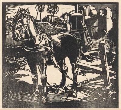 Afgespannen karrenpaard door Johannes Josephus Aarts (signed by artist)