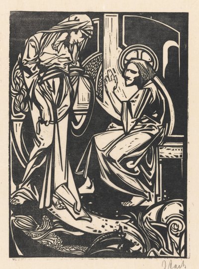 Christus en de Samaritaanse vrouw door Johannes Josephus Aarts (signed by artist)