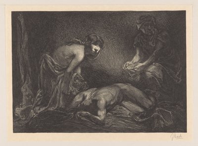Judith en dienstmaagd met het hoofd en lichaam van Holofernes door Johannes Josephus Aarts (signed by artist)