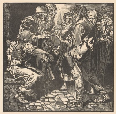 Man met geldbuidel door Johannes Josephus Aarts (signed by artist)