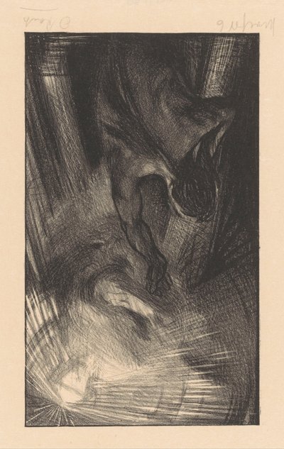 Verschijning van een lichtende gestalte door Johannes Josephus Aarts (signed by artist)