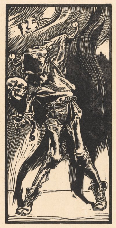 De Dood als harlekijn, bilboquet spelend door Johannes Josephus Aarts