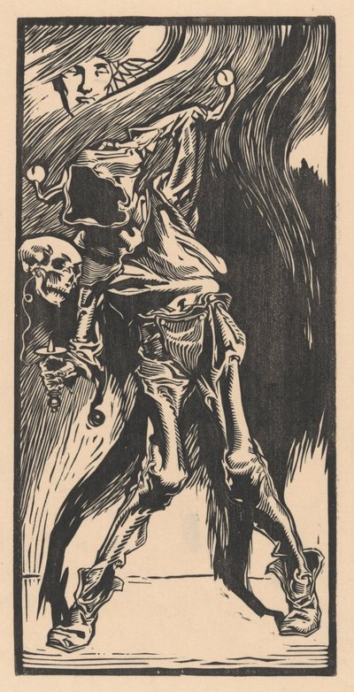 De Dood als harlekijn, bilboquet spelend door Johannes Josephus Aarts