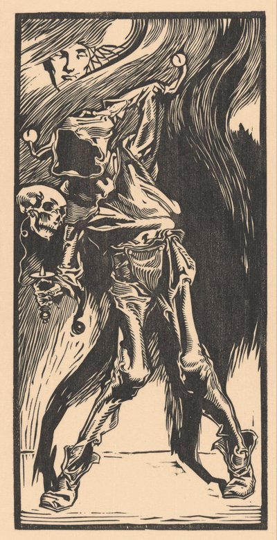 De Dood als harlekijn, bilboquet spelend door Johannes Josephus Aarts