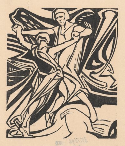 Jakob worstelt met de engel door Johannes Josephus Aarts