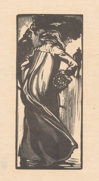 Lopende vrouw op de rug gezien door Johannes Josephus Aarts