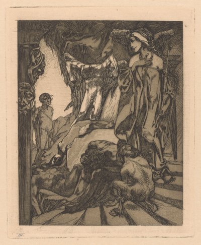 Oedipus en de sfinx door Johannes Josephus Aarts