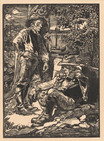 Rustende polderwerkers door Johannes Josephus Aarts