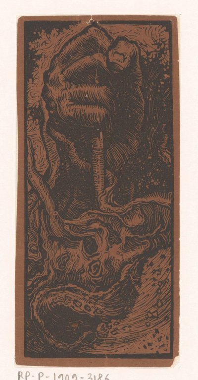 Titelvignet met gebalde vuist voor De Paradox door Johannes Josephus Aarts