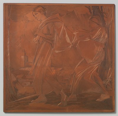 Twee vrouwen, beide dragen ze een zak door Johannes Josephus Aarts