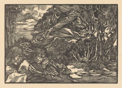 Verschijning in het woud door Johannes Josephus Aarts