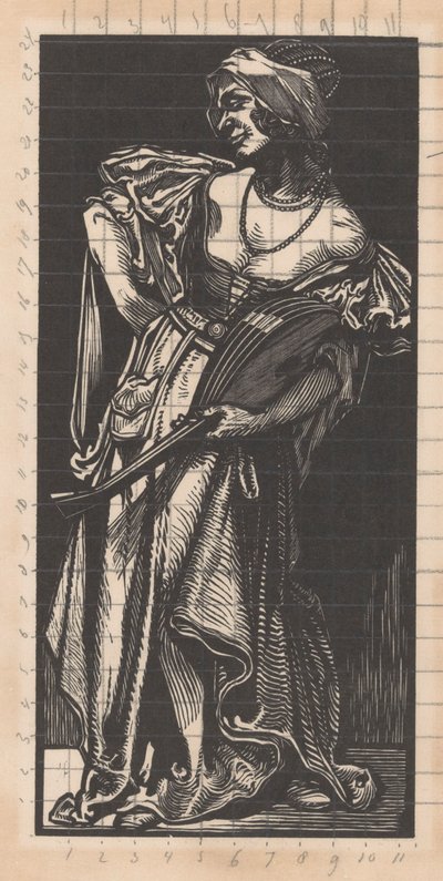 Vrouw met luit door Johannes Josephus Aarts