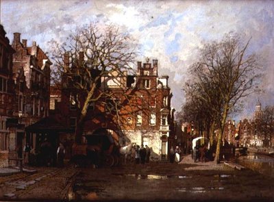 Capriccio uitzicht op stad door Johannes Karel Christian Klinkenberg