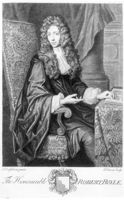 De Eerwaarde Robert Boyle (1627-91) gegraveerd door B. Baron door Johannes Kerseboom
