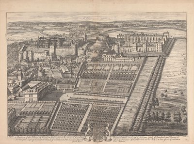 Een uitzicht op het huis in Windsor, behorend tot zijn genade Charles Beauclerck door Johannes Kip
