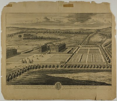 Althrop in het graafschap Northampton, plaat 27 van Britannia Illustrata door Johannes Kip