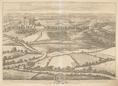 Het kasteel van Bolsover in Darbyshire: een van de zetels van de meest edele en machtige prins John Holles, hertog van Newcastle, markies en graaf van Clare, baron Haughton, Lord Lt. van het graafschap Nottingham en van de stad en het graafschap van de sta door Johannes Kip