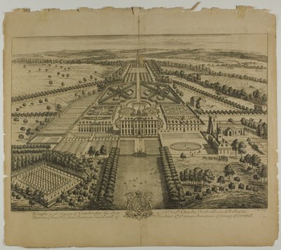 Wimple in het Graafschap Cambridge, plaat 32 uit Britannia Illustrata door Johannes Kip