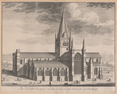 Het Noordelijke Uitzicht van de Kathedraal van Oxford door Johannes Kip, after Leendert Knijff