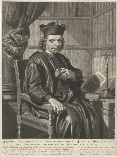 Portret van de pastoor Justus Modersohn door Johannes Klopper