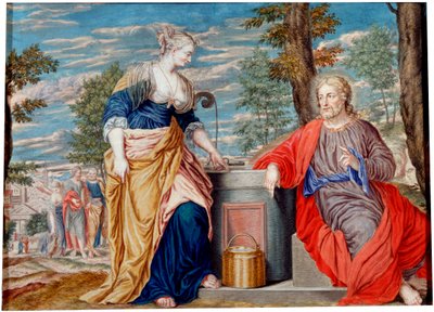 Christus en de Samaritaanse vrouw bij de bron van Jacob door Johannes Koenig
