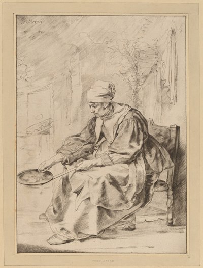 Pannenkoekvrouw, 1768 door Johannes Kornlein