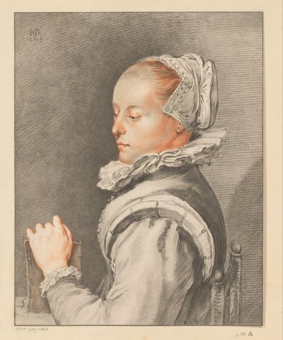 Portret van een jonge vrouw door Johannes Kornlein