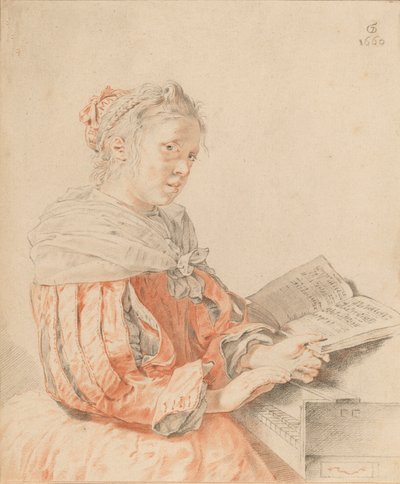 Jong Meisje aan het Klavier, 1767 door Johannes Kornlein