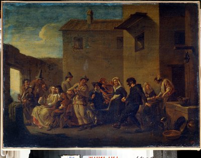 Carnaval van Venetië door Johannes Lingelbach