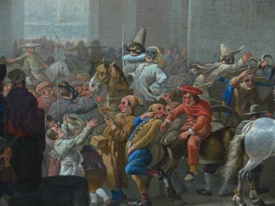Carnaval in Rome (detail), ca. 1650 door Johannes Lingelbach