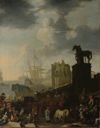 De Beklimming van het Capitool met het Grijze Paard van de Nieuwgekozen Paus door Johannes Lingelbach