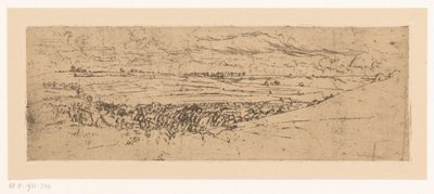 Glooiend landschap met dorp door Johannes Löhr