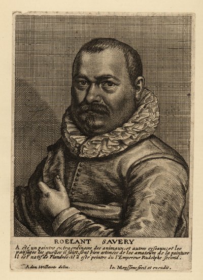 Portret van Roelant Savery, in Vlaanderen geboren schilder uit de Nederlandse Gouden Eeuw door Johannes Meyssens