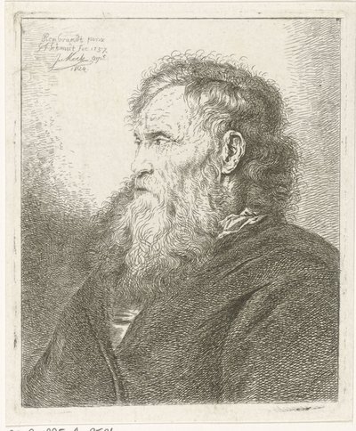 Oude man met baard door Johannes Mock