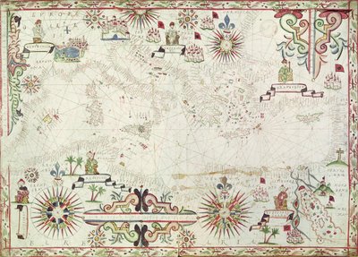 Kaart van de Middellandse Zee, 1625 door Johannes Oliva