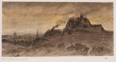 Daglonershuizen door Johannes Tavenraat (signed by artist)