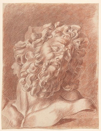 Academiestudie naar gips van Laocoön: studie van het hoofd door Johannes Tavenraat