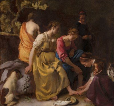 Diana und ihre Nymphen door Johannes Vermeer