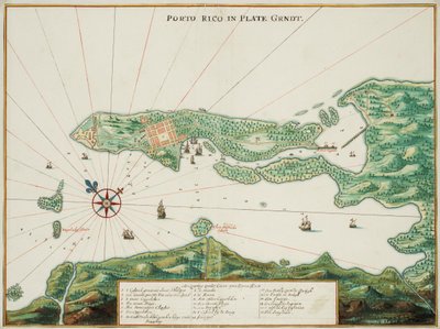 Kaart van Puerto Rico door Johannes Vingboons