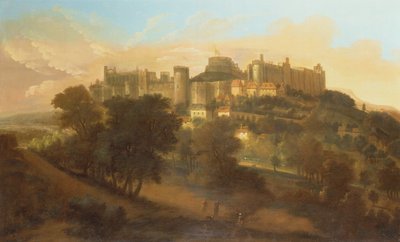 Een uitzicht op Windsor Castle vanuit het zuiden door Johannes Vorsterman