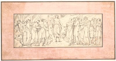 Bergrede. Schets voor verdwenen reliëf voor de Marmeren Kerk (portalen boven hoekramen) door Johannes Wiedewelt