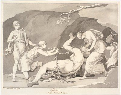 "Silenus/ Virgil. Bucolia Ecloga 6." door Johannes Wiedewelt