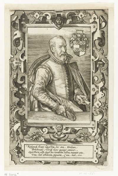 Portret van Jan van Brouckhoven, rentmeester van Rijnland door Johannes Wierix (attributed to)