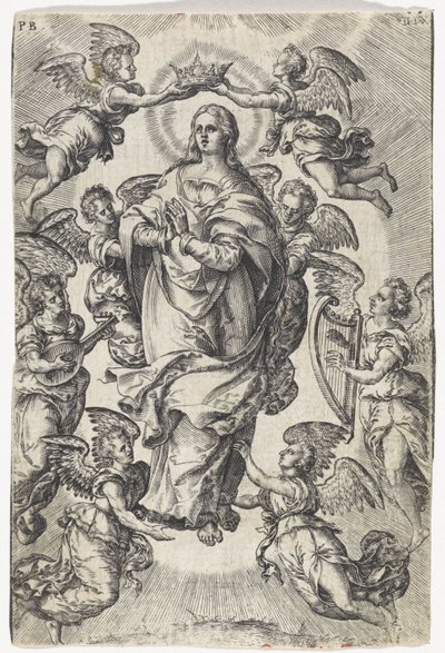 Hemelvaart van Maria door Johannes Wierix