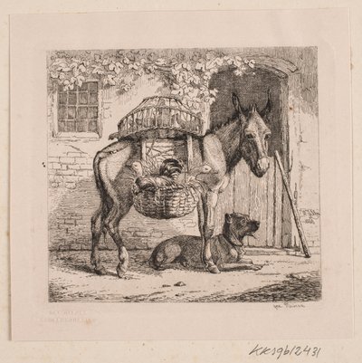 De ezel van de kippenkoopman door Johannes Wilhelm Zillen