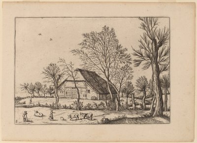 Boerderij door Johannes and Lucas van Doetechum after Master of the Small Landscapes