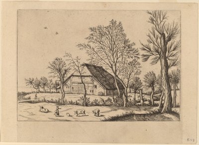Boerderij door Johannes and Lucas van Doetechum after Master of the Small Landscapes