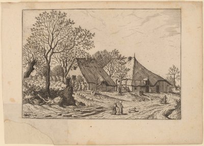 Boerderij met Schuur en Put door Johannes and Lucas van Doetechum after Master of the Small Landscapes