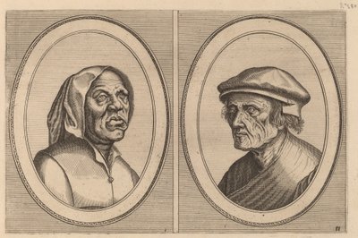 "Baef Schol-becx" en "Spruyt Vroegh-bedorven" door Johannes and Lucas van Doetechum after Pieter Bruegel the Elder